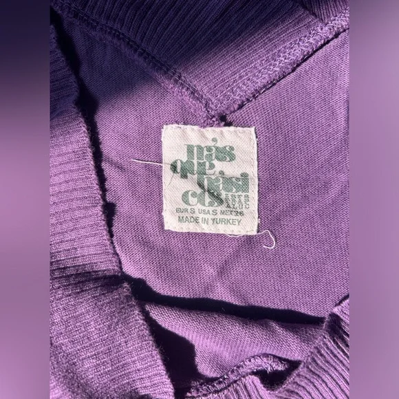 Zara | 100% cotton purple deep v-neck oversized sweater | size S - Picture 8 of 11